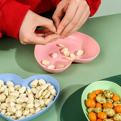 Set of 6pcs Heart-shaped Plate Creative Cake Plate with Tray Bone Dish Dried Fruit Snack Plate Candy Plate Container Snack Plate
