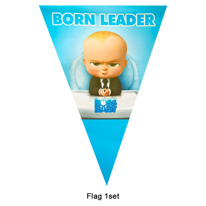 Cartoon Boss-Boys-Girls Theme Newborn 1st Birthday Party Decor Disposable Tableware Backdrop Balloons Baby Shower For Kids Gifts