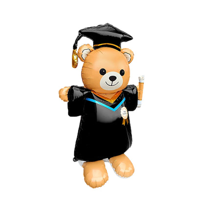 1pc 60inch Standing Graduation Bear Aluminum Film Balloon, Graduation Party Balloon Perfect For School Events And Campus Decorat
