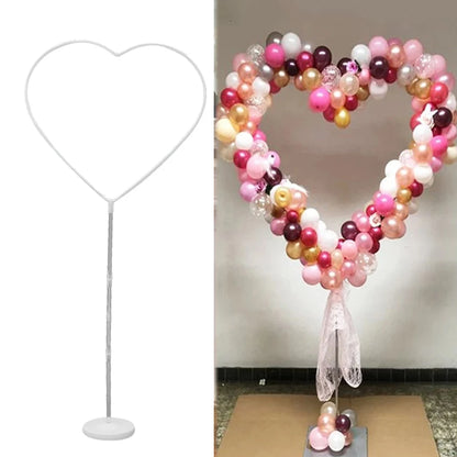 Heart Shaped Balloon Column Base Stand Reusable Wedding Garland Arch Holder for Birthday Party Baby Shower Home Decoration