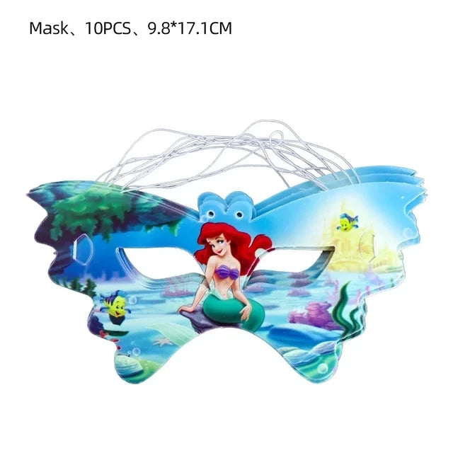 The Little Mermaid Theme Party Supplies  Ariel Princess Paper Napkin Plate Cup Balloons Kid Girls Birthday Party Decoration Gift