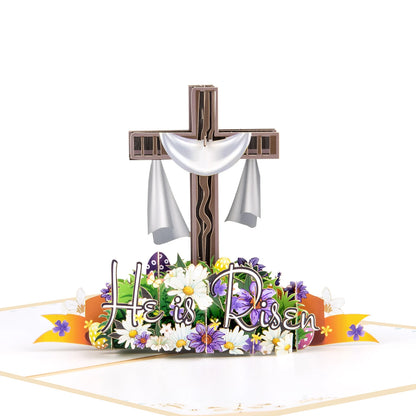 Happy Easter Pop Up Card - 3D Bunny Egg Flowers Basket Greeting Card for Easter