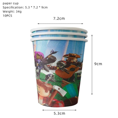 Roblox Birthday Party Decorations Supplie Roblox Game Celebration Party Balloons Disposable Tableware Cup Plate Baby Shower Toys