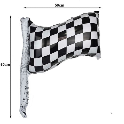 40Inch Checkered 1 2 3 4 5 6 Large Black White Number Balloon Motorcycle Racing Two Fast Race Car Birthday Party Supplies