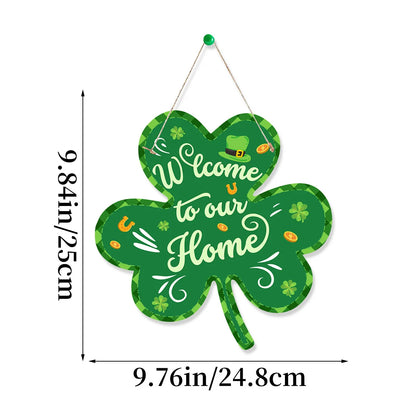 Happy St Patricks Day Welcome Door Sign Decorations Saint Patricks Day Wooden Sign Hanging