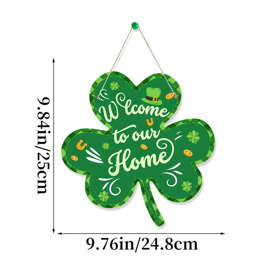 Happy St Patricks Day Welcome Door Sign Decorations Saint Patricks Day Wooden Sign Hanging