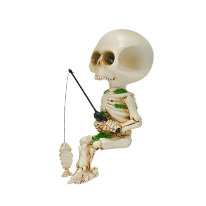 Skeleton Fishing Funny Home Decoration Accessories Creative Gifts Desktop Atmosphere Resin Living Room Decoration Ornaments