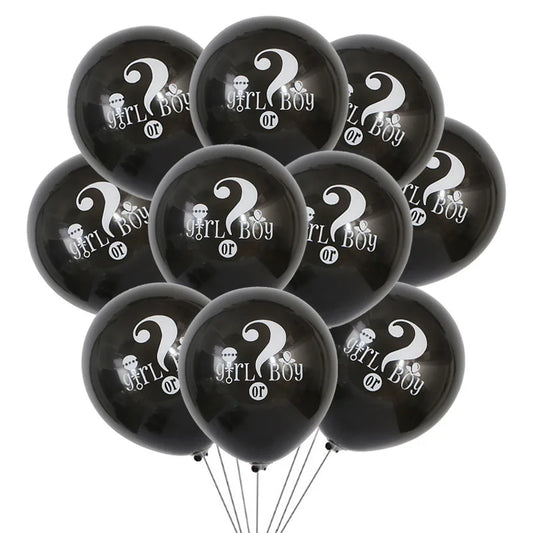 10pcs 10inch Latex Balloons Black He Or She Gender Reveal Decor Globos Helium Air Balls Baby Shower Birthday Party  Decorate