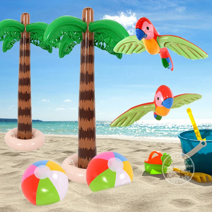 Hawaiian Party Decoration Palm Tree PVC Inflatale Toy Tropical Bird Ball Balloons Luau Summer Beach Birthday Party Supplies