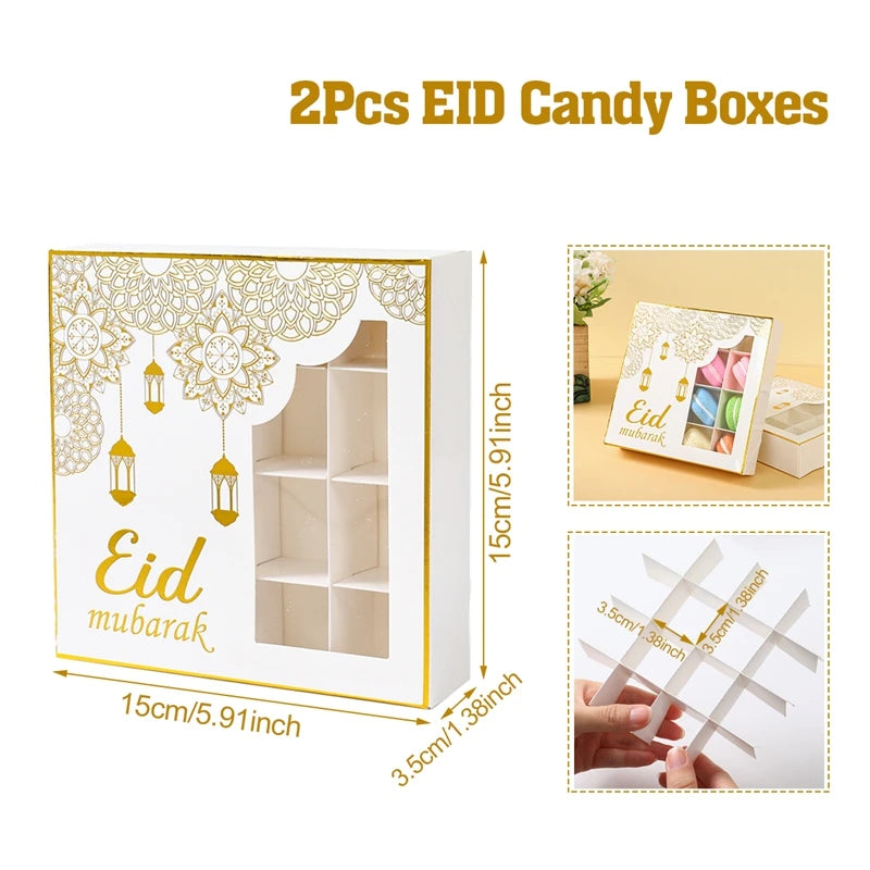 EID Mubarak Decor Candy Box Ramadan Decoration 2025 for kid Packaging Box Ramadan Kareem Islamic Muslim Party Eid Al Adha Gifts