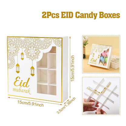 EID Mubarak Decor Candy Box Ramadan Decoration 2025 for kid Packaging Box Ramadan Kareem Islamic Muslim Party Eid Al Adha Gifts