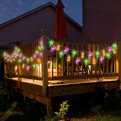 1.5M 10LED Flamingo Pineapple String Light Summer Tropical Hawaiian Party Decoration Palm Tree Fairy Light Garland Beach Wedding