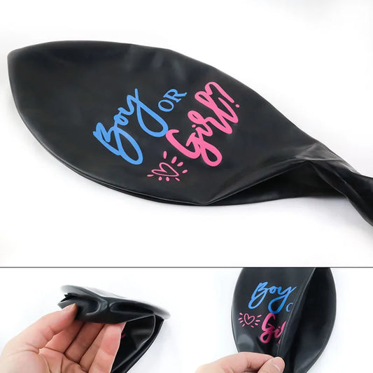 Boy or Girl Gender Reveal Party Decoration 36'' Giant Black Latex Balloon Blue Pink Confetti Baby Shower Globos Supplies