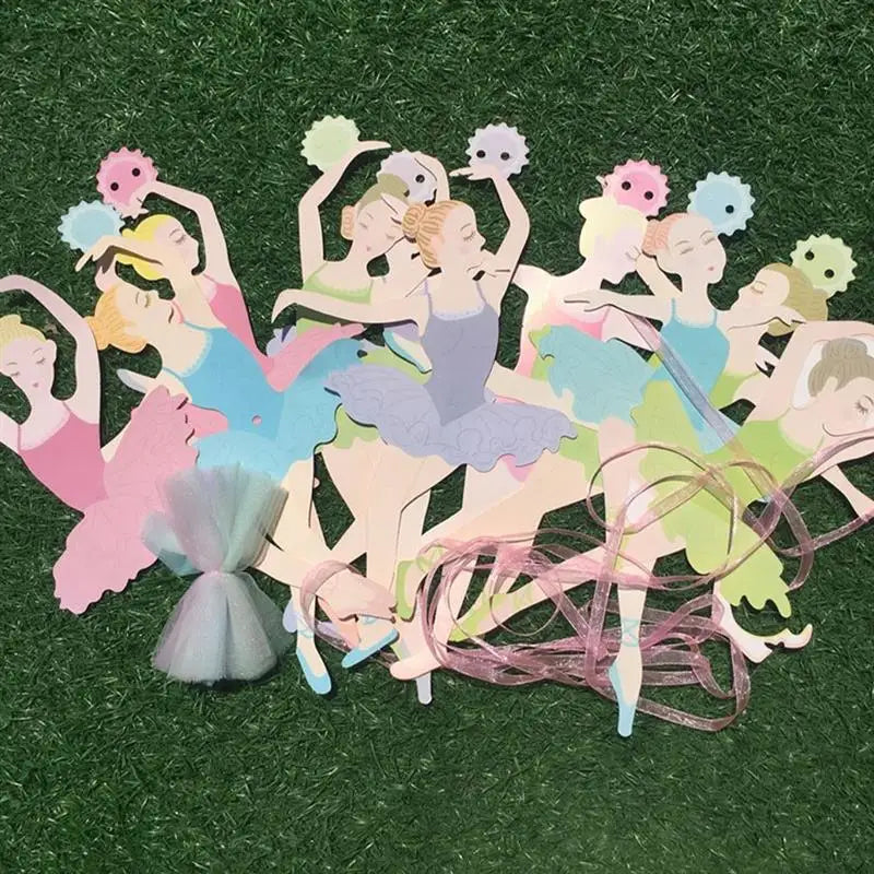 1 Set Ballet Girl Dancing Bunting Banner Ballerina Paper Flag Wedding Hanging Streamer DIY Supplies Party Favors Birthday Decor