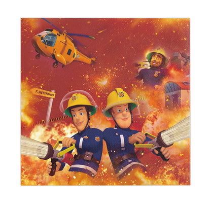 Firefighter Sam Party Supplies Plates Napkins Cups Tablecloth Banner Fire Truck Party Decorations Kids Boys Decor Supplies