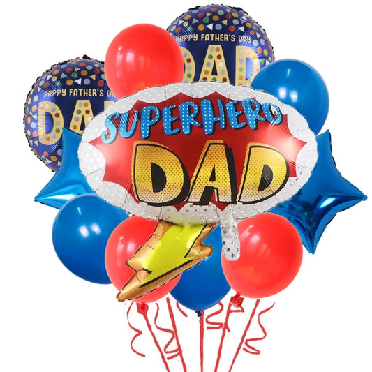 11pcs/Set Best DAD Trophy Spanish Happy Father's Day Foil Balloons English Mother's Day Party Decoration Latex Air Globos Gifts