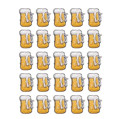 10/25Pcs LED Brooches Pin Beer Mug Brooch Jewelry Lapel Pin Oktoberfest For DIY Clothing Bags Jackets Hat Badge (Random Color)