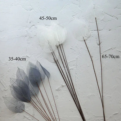 Home Decoration Lucency Leaves Natural Leaf Vein Immortal Artificial Flowers Wedding Table Decoration Wire Stem