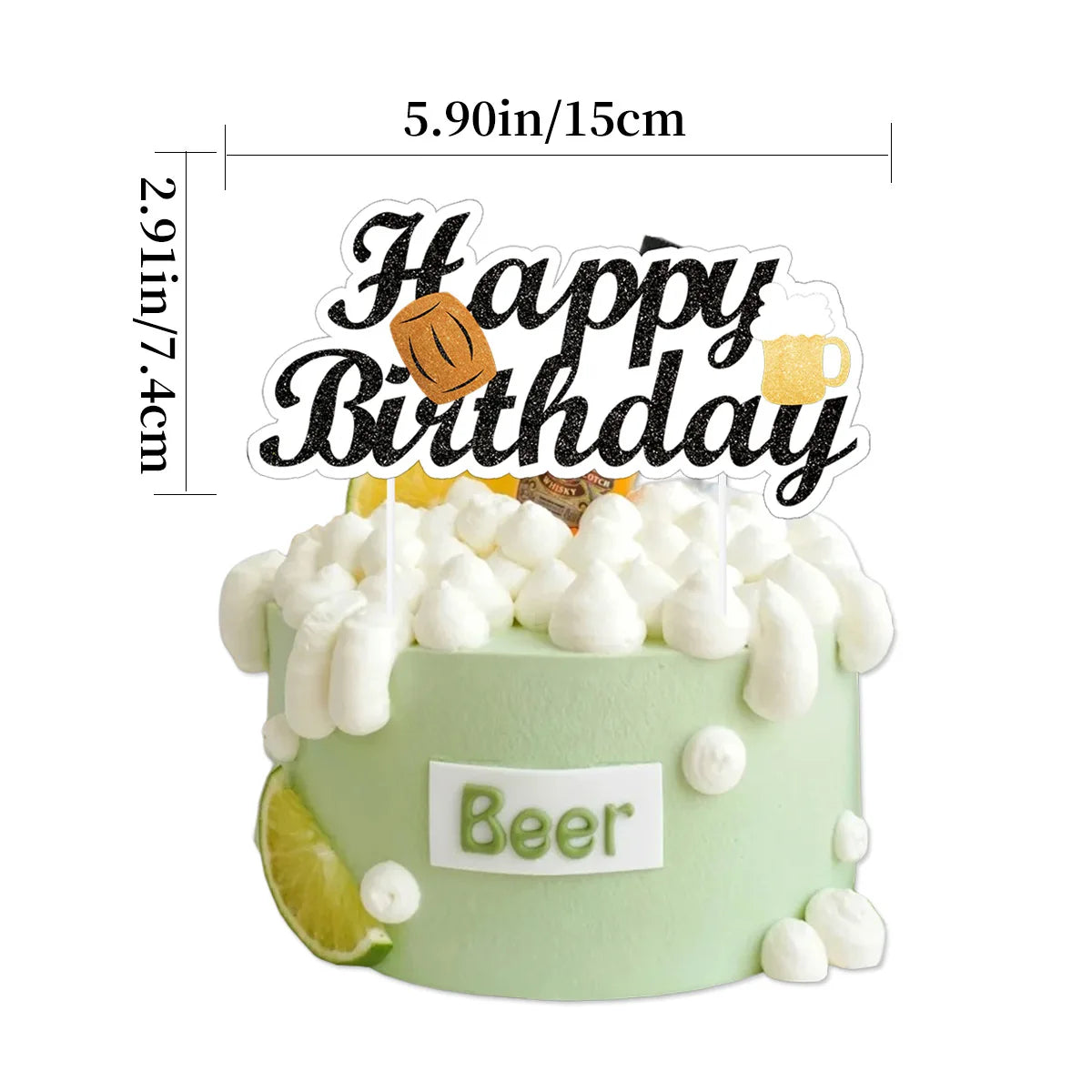 Beers Happy Birthday Party Banner Beer Cups Balloon Cheers Cake Topper Decorations Men Beer Birthday Bachelorette Party Supplies