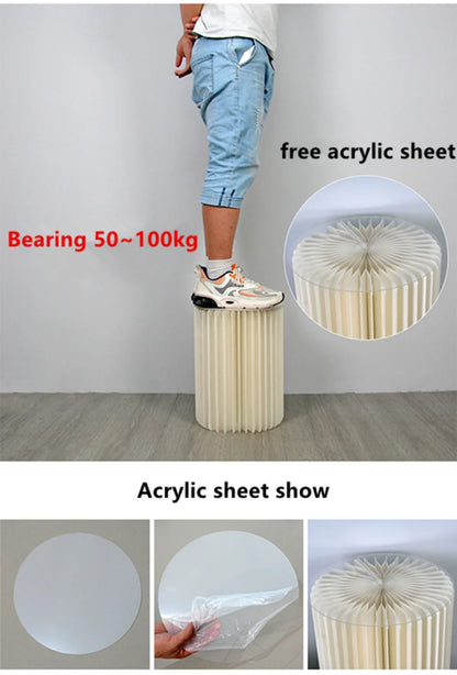 Paper Folding Cylinder Wedding Ramadan Decoration Birthday Anniversary DIY Party Supplies Baby Shower Dessert Table Cake Stand
