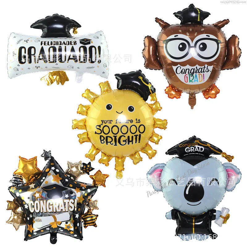 Giant Birthday Balloons School Graduation Party Decoration 2024 Congratulation Doctor Laurea Helium Foil Globos Baby Shower Gift
