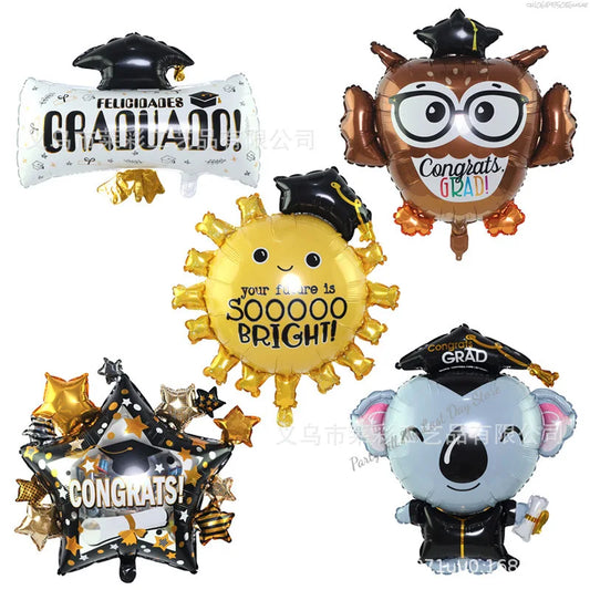 Giant Birthday Balloons School Graduation Party Decoration 2024 Congratulation Doctor Laurea Helium Foil Globos Baby Shower Gift