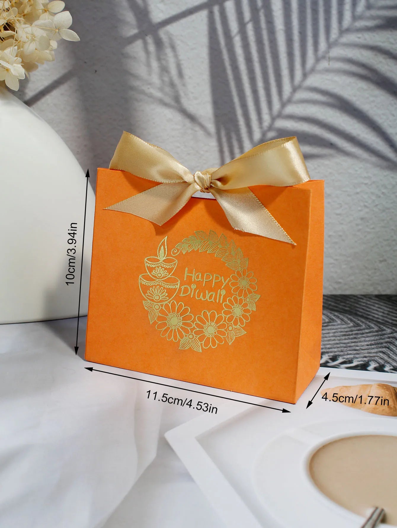 Indian Diwali Candy Box, Indian Festival Decoration Festival, Halloween, Orange Box, White Box Exquisite Gift Box for Candy