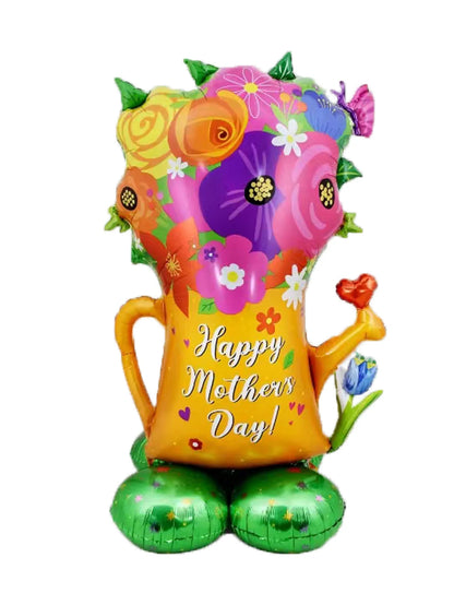 1set 3D Stand Pedestal Love Mom Heart Foil Balloons Base Floriation Mother's Day Balloon Best Mom Mother's Day Party Decorations