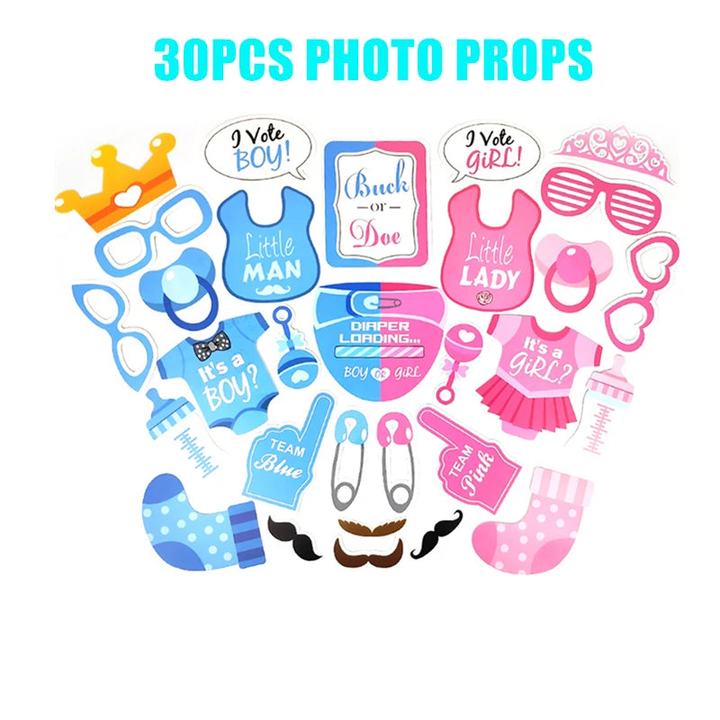 Boy Or Girl Gender Reveal Disposable Tableware Plate Cup Banner Balloons Baby Shower Gender Reveal Party Decorations