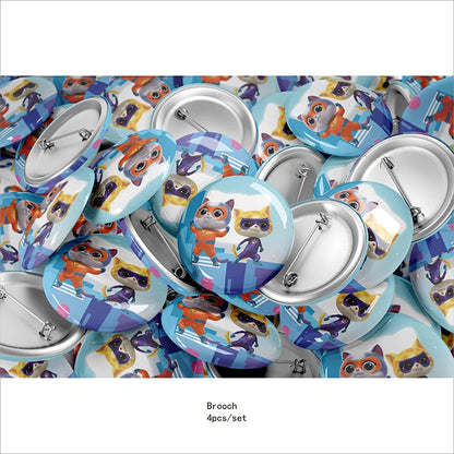 Cartoon Disney Superkitties Birthday Party Baptism Disposable Tableware Brooch Spiral Paper Straw Party Supplie Decorate Packing
