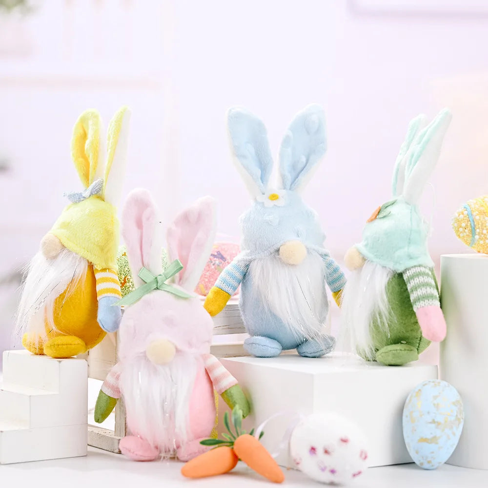 Easter Bunny Gnome Decorations,Rabbit Plush Dolls For Kids,Easter Spring Ornaments 2025