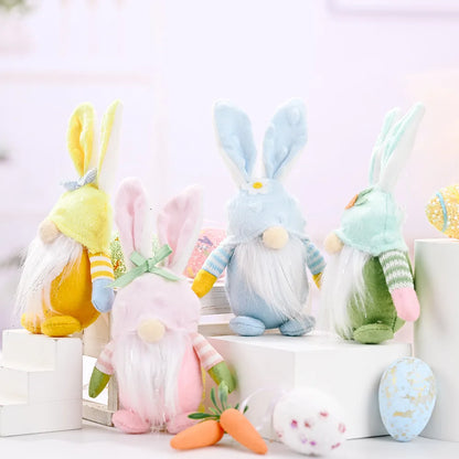 Easter Bunny Gnome Decorations,Rabbit Plush Dolls For Kids,Easter Spring Ornaments 2025