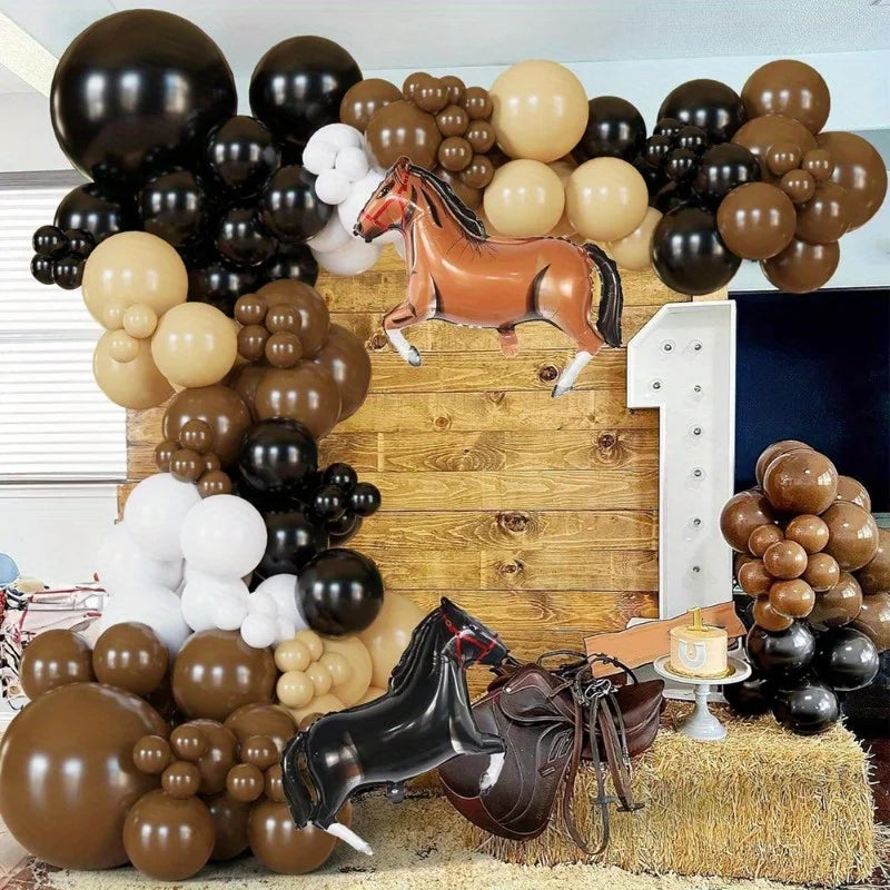 137pcs Western Cowboythemed Balloon Arch Kit for Rodeo,farm Parties,Western Birthday Parties and General Celebration Decorations