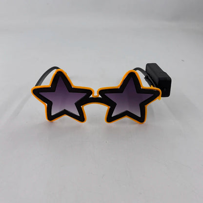Wireless EL Glowing Party Glasses LED Light Up Five Stars Glasses Birthday Wedding Halloween Supplies Night Club Disco Props