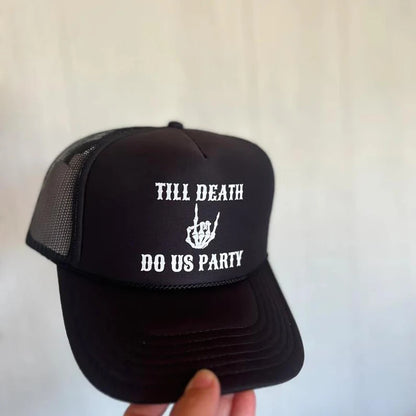 Bride or Die Till Death Do Us Party hat autumn Halloween bachelor Bachelorette Party Bach weekend bridal shower bridesmaid gift