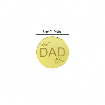 5pcs Acrylic Best Father Ever Cupcake Topper for Happy Father`s Day Cake Baking Cake Decor Happy Birthday Decoration