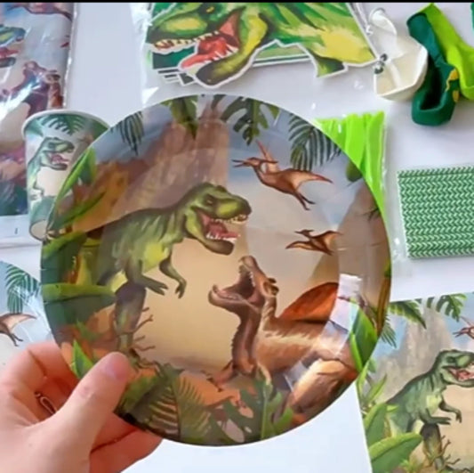 Dinosaur Theme Party Disposable Tableware Cretaceous Dinosaur Paper Plates Napkins Cups Boys Happy Dino Birthday Party Supplies