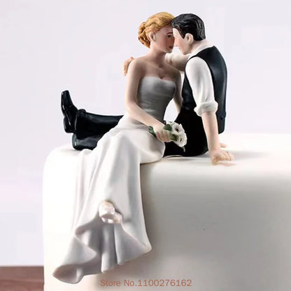 Cake Toppers Dolls Bride and Groom Figurines Funny Wedding Cake Toppers Stand Topper Decoration Supplies Marry Figurine