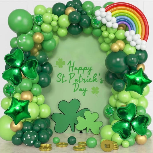 St. Patrick’s Day Balloons Garland Arch Kit, Saint Patricks Day Party Decorations For Green Shamrock Irish Lucky Supplies Decor