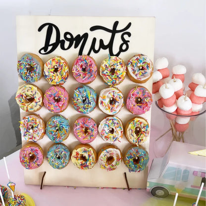 DIY Wooden Donut Wall Rustic Wedding Decoration Table Donut Party Decor Baby Shower Anniversary Birthday Event Party Favor