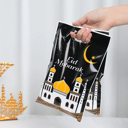 Eid Mubarak Gift Bags Plastic Candy Cookie Bag Ramadan Kareem Decoration 2025 Islamic Muslim Party Supplies Eid Gifts