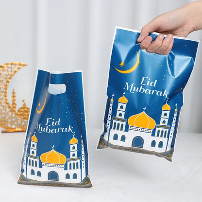 Eid Mubarak Gift Bags Plastic Candy Cookie Bag Ramadan Kareem Decoration 2025 Islamic Muslim Party Supplies Eid Gifts