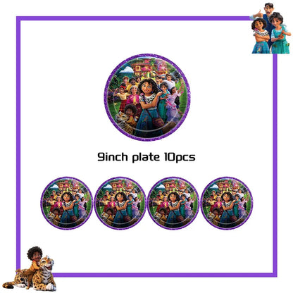 Encanto Birthday Party Decoration Balloon For Kids Event Supplies Tableware Set Plates Cups Napkins Cake Toppers Candy Box