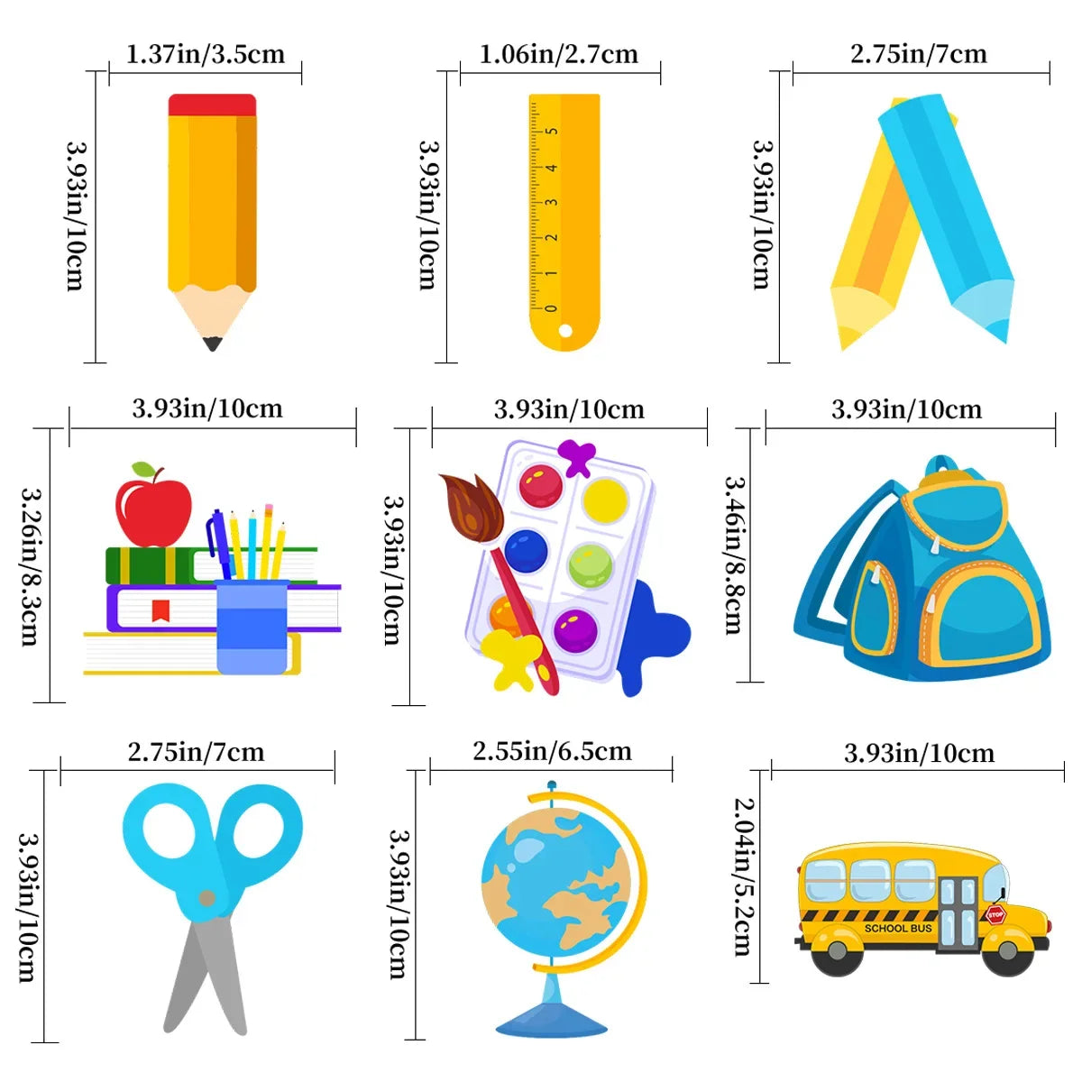 9Pcs/Bag Cartoon Back To School Theme Tree Pendant Hangers Backdrop First Day of School Blackboard for Classroom Decorations
