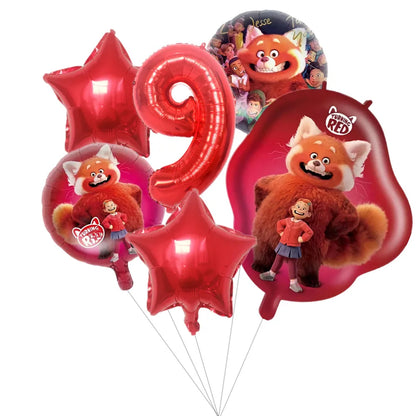 Disney Turning Red Party Supplies Paper Napkin Tablecloth Plates Balloons Panda Theme Baby Shower Kids Birthday Party Decoration