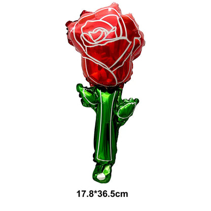 Mini Rose Flower Balloons Small Size Rose Shaped Balloons Valentines Day Balloon Mother's Day Baby Shower Party Decors 10-100pcs
