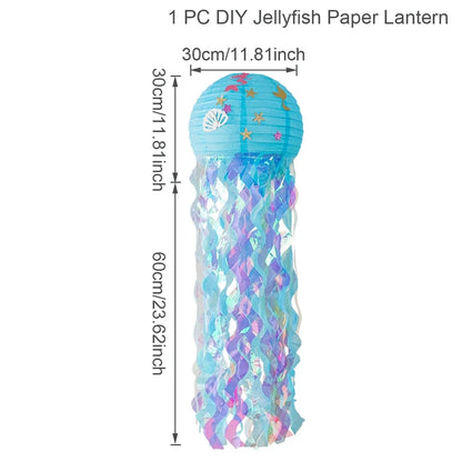 Mermaid Party Decorations Litte Mermaid Jellyfish Paper Lantern Under the Sea Party Decor Girl Babyshower Mermaid Birthday Decor