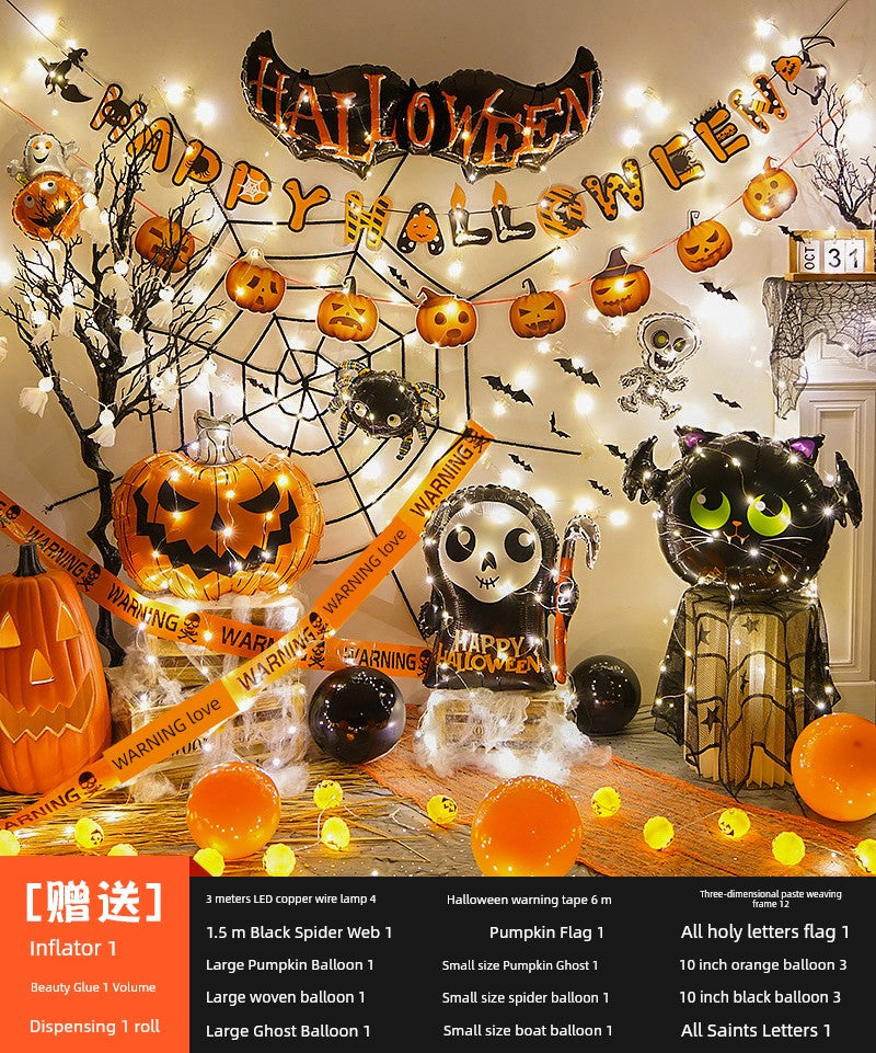 Background Wall Decoration Pumpkin Lamp Children Props Balloon