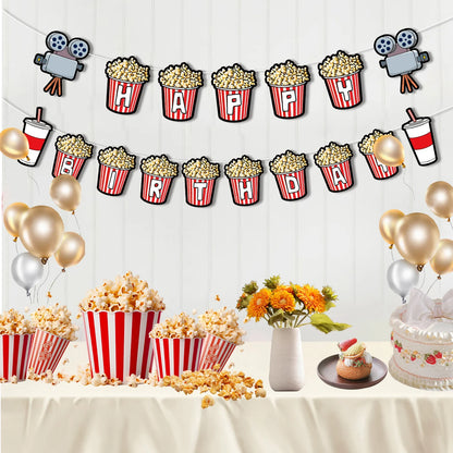 Movie Night Party Decoration Movie Party Disposable Plates Napkins Cups Tablecloth Happy Movie Night Theme Birthday Party Decor