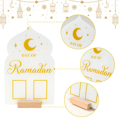 Ramadan Kareem Countdown Calendar Ornament Eid Mubarak Decoration 2025 For Home Muslim Islamic Festival Eid Al-Fitr Party Favors